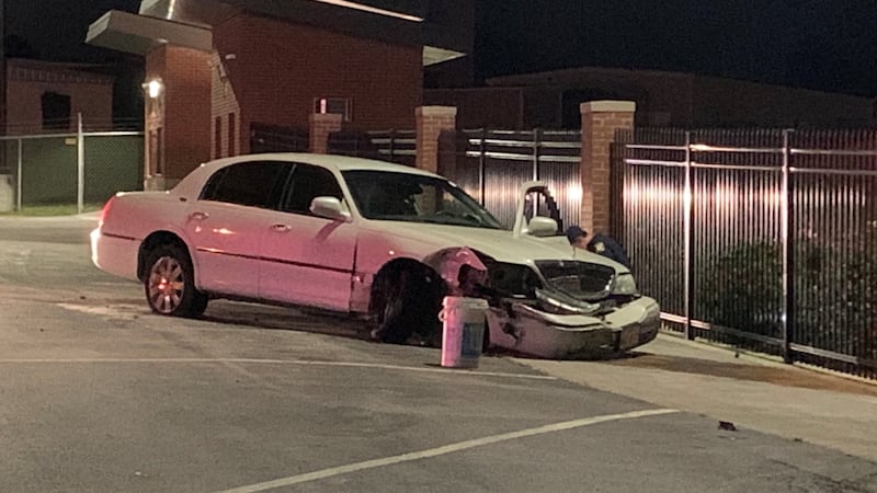 Car stops short of crashing into fence-line at football stadium in Tyler