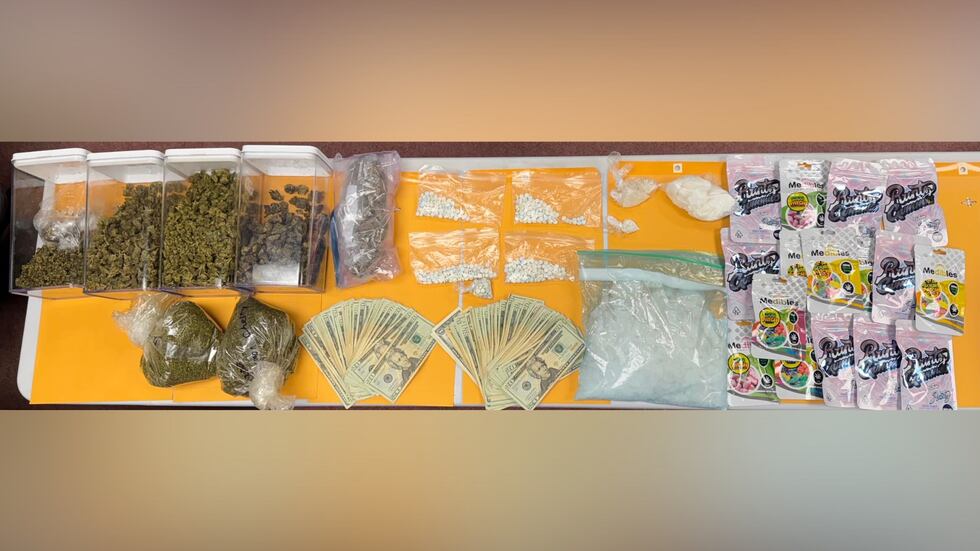 Suspected methamphetamine, cocaine and other drugs found inside Henderson County home.