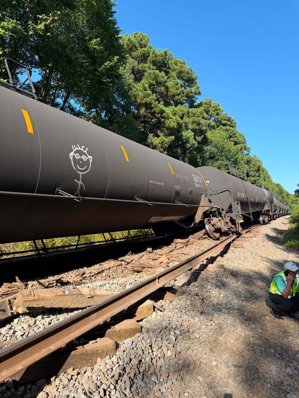 Train carrying hazardous materials derails in Harrison County