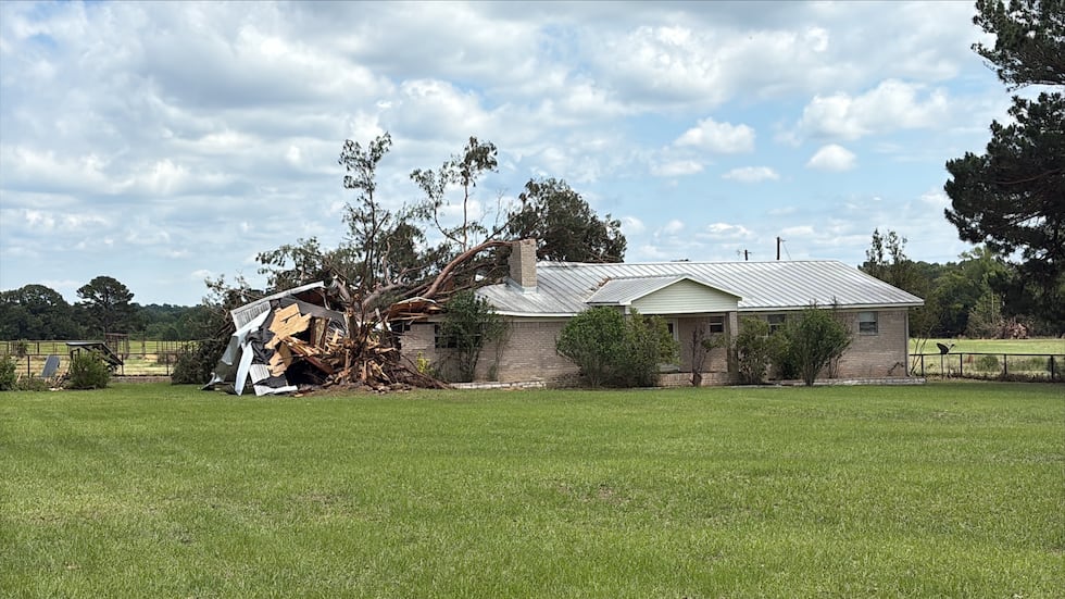 Photos show destroyed home, blocked roads in Wood County following storm