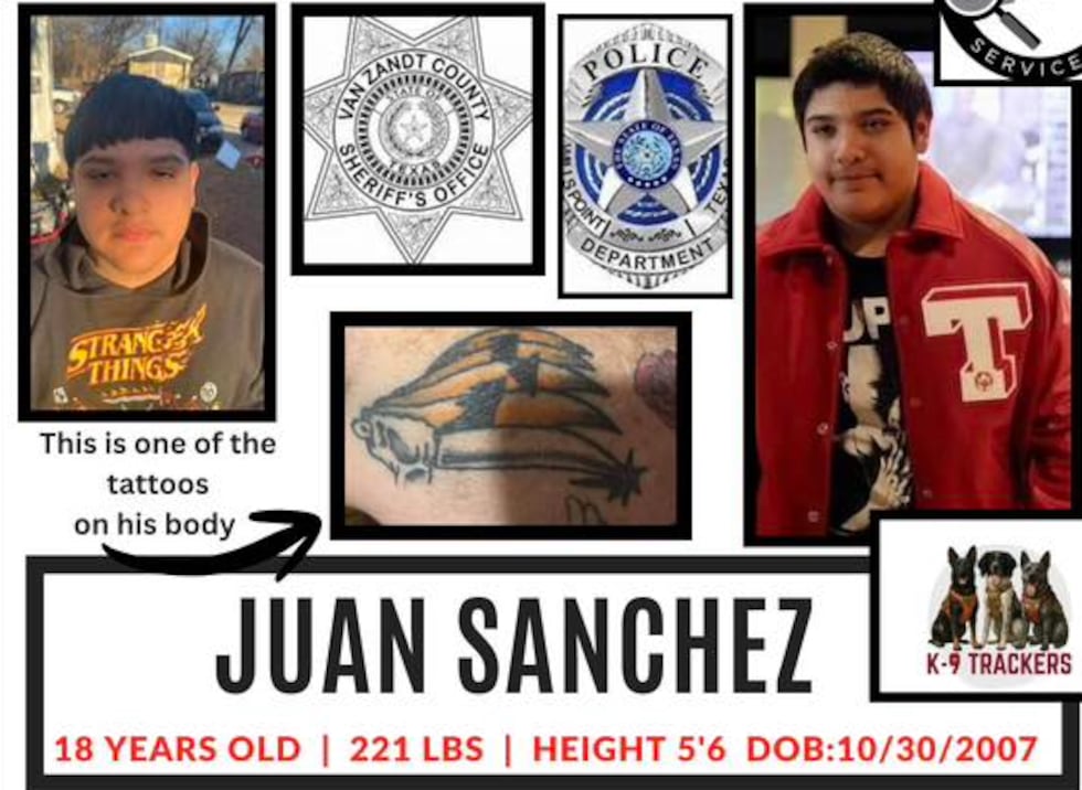 A missing-person poster for Juan Sanchez.