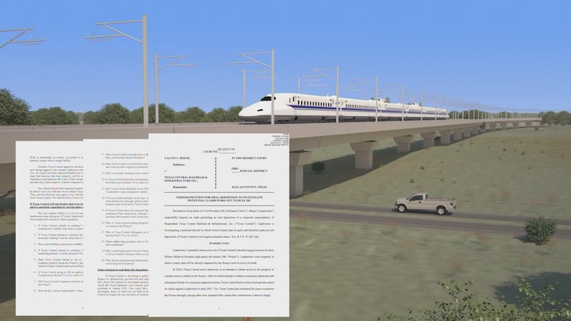 Regla 202 Petición presentada contra Texas Central Railroad.