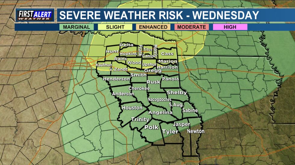 Day 2 SPC Outlook for East Texas