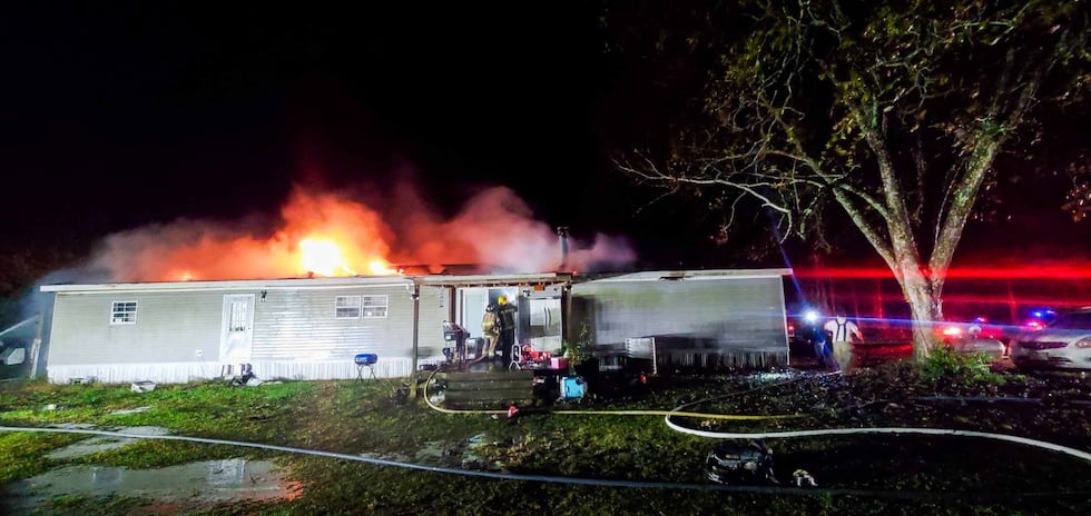 A lightning strike sparked a fire that destroyed the roof of a home in Angelina County Saturday.