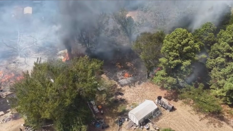 Two people are displaced after a Wednesday fire destroyed a Kilgore home and spread to the...