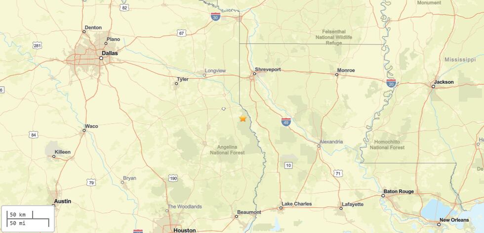 The exact coordinates were 31.768°N, 93.980°W.
