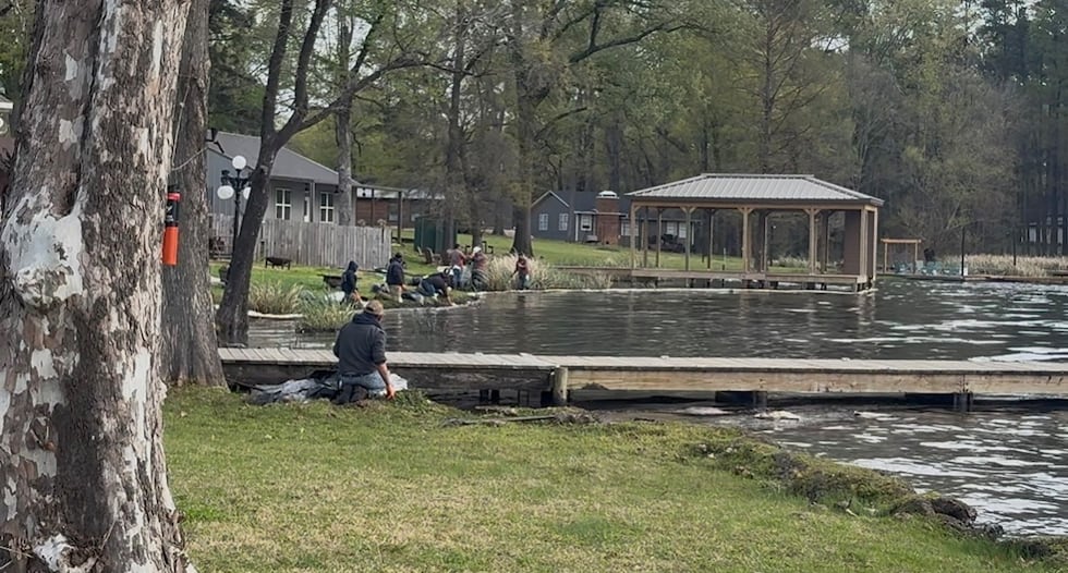 Crews are cleaning up an oil spill at Ellison Creek Reservoir following a Friday incident