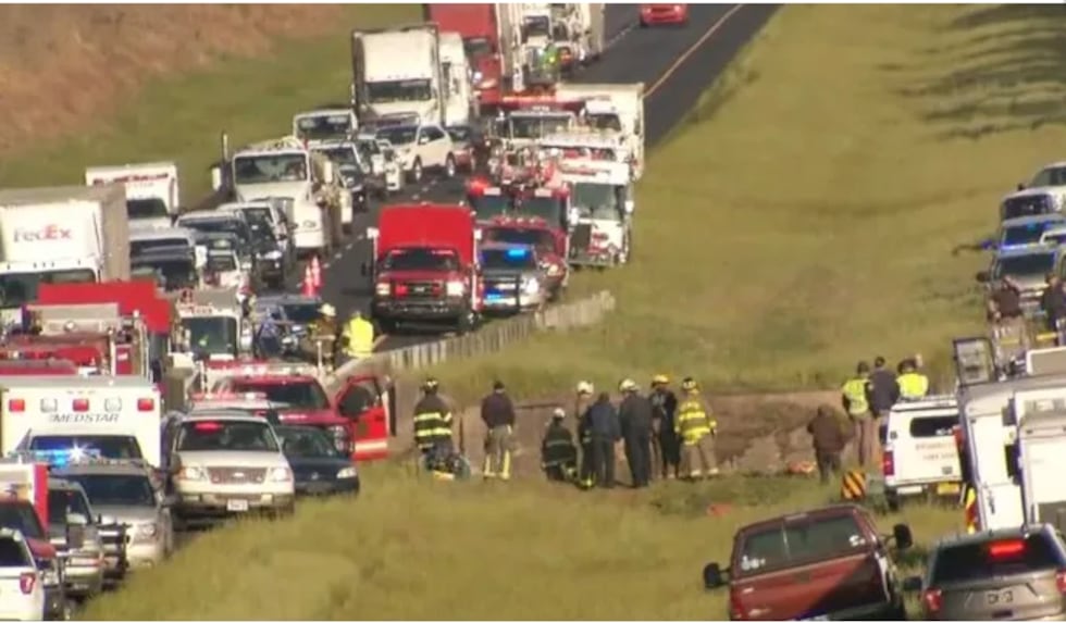 A charter bus carrying high school students crashed into a ravine about 20 miles east of...