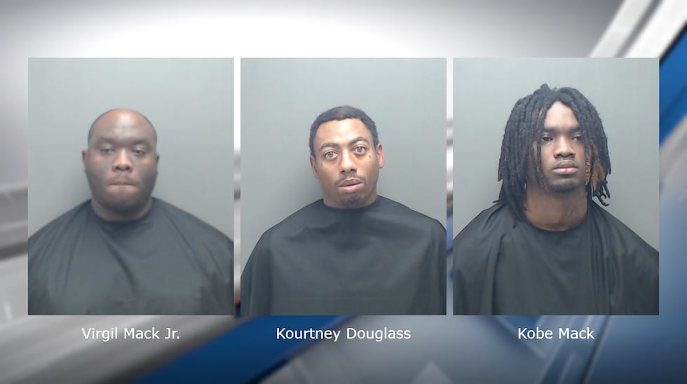 Virgil Mack, Jr., Kourtney Douglass and Kobe Mack were arrested in connection with a Ruston,...