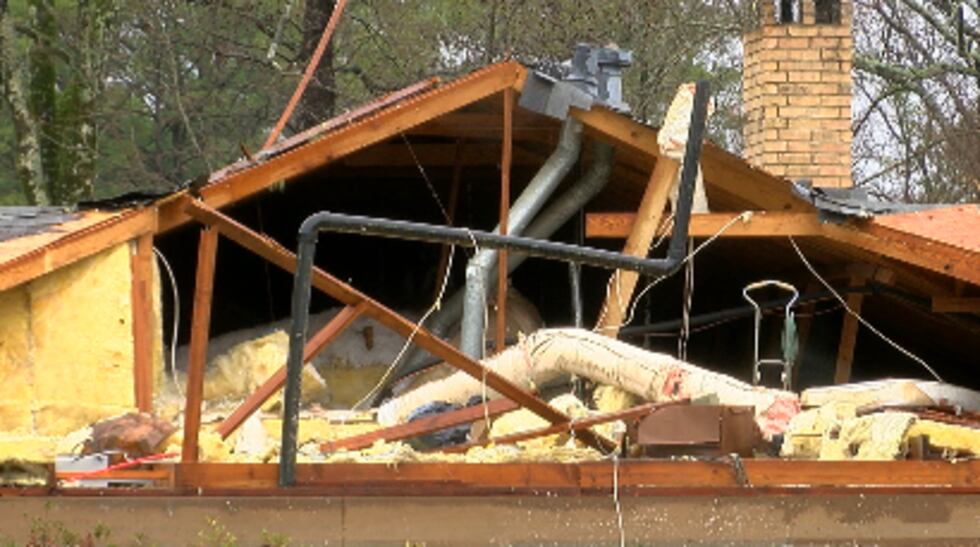 This house in Kilgore was severely damaged Friday night.
