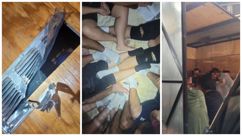 40 migrantes atrapados en caja de metal