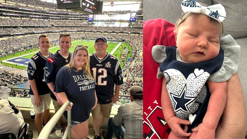 Una familia dice que su hija decidió llegar tres semanas antes mientras estaban en el partido...