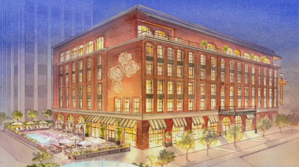 Artist rendering of proposed Blackstone Hotel in downtown Tyler.