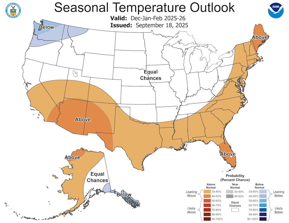 NOAA Winter Temp. Outlook