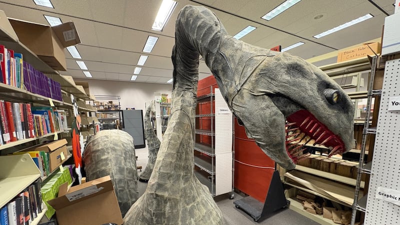 Voluntarios convierten biblioteca de Longview en casa embrujada temática.