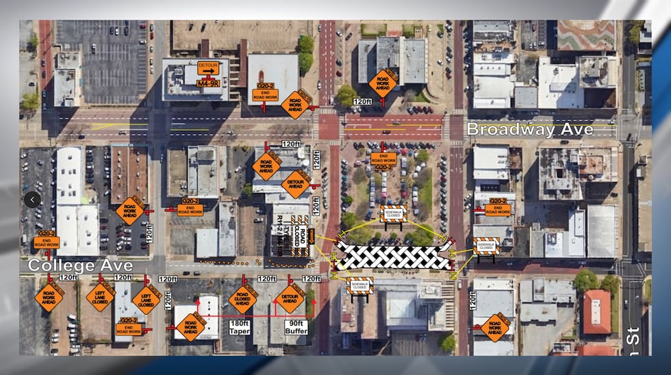 The City of Tyler announced it will be closing College Avenue along the square for construction.