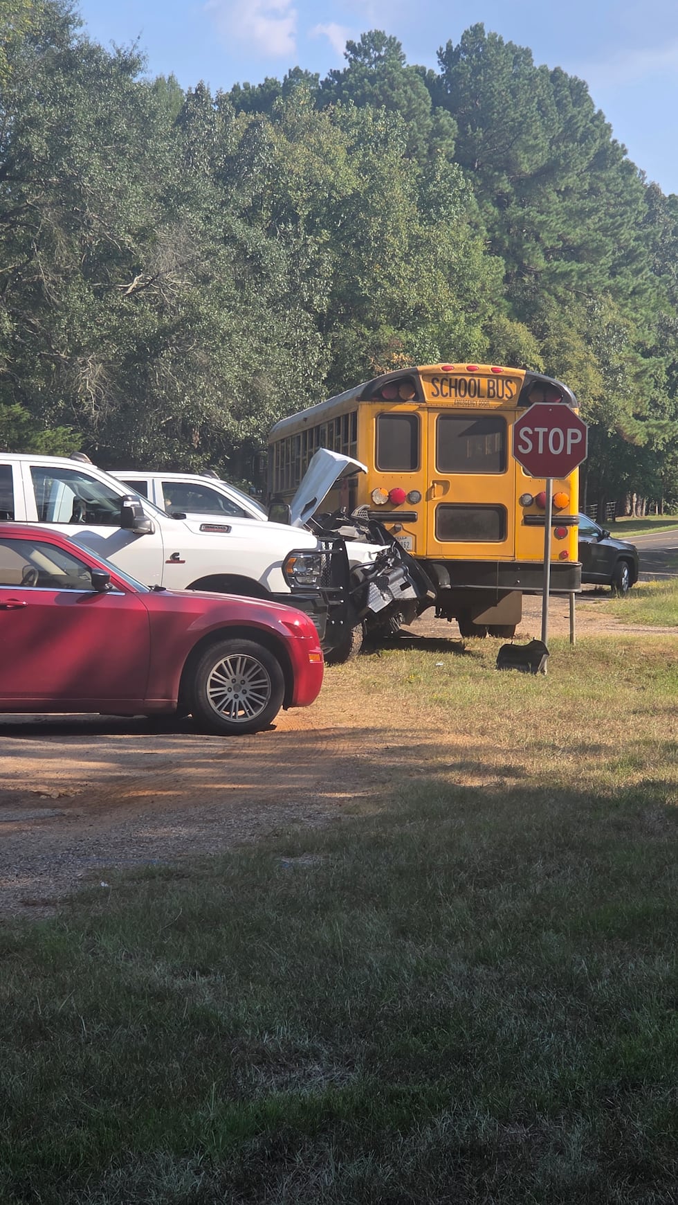 A Leverett's Chapel ISD bus was rear-ended Tuesday afternoon.