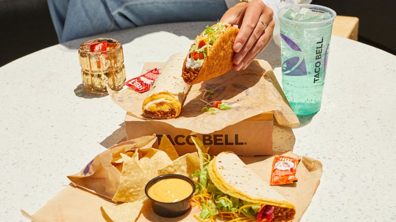 Taco Bell introduces its new $7 Luxe Cravings Box which includes a Chalupa Supreme, Beefy...
