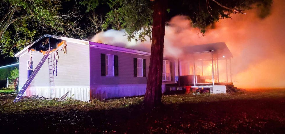 A lightning strike sparked a fire that destroyed the roof of a home in Angelina County Saturday.