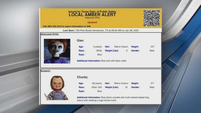 This photo provided by The Texas Department of Public Safety shows an Amber Alert test for...