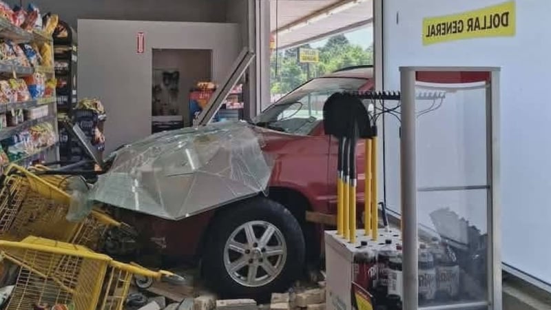 Driver mistakes gas for brake, crashes SUV into Carthage dollar store