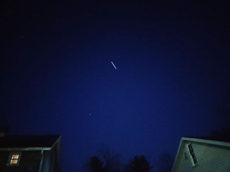 An NBC15 viewer sent in this picture around 10:30 p.m. Thursday of the Starlink satellites.
