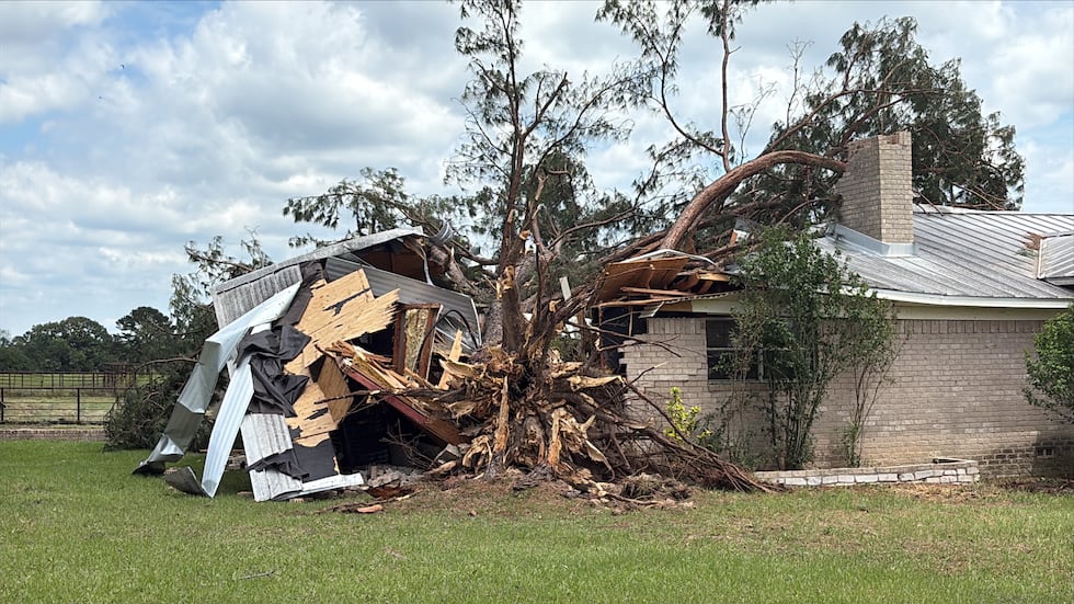 Photos show destroyed home, blocked roads in Wood County following storm