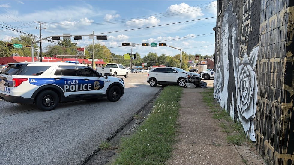 A car crashed into a business on the corner of North Beckham Avenue and East Line Street.