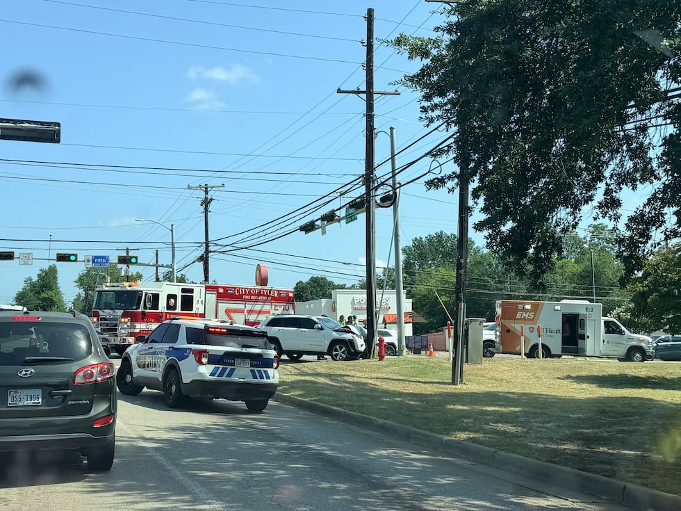 EMS responds after vehicle crashes into Tyler power pole