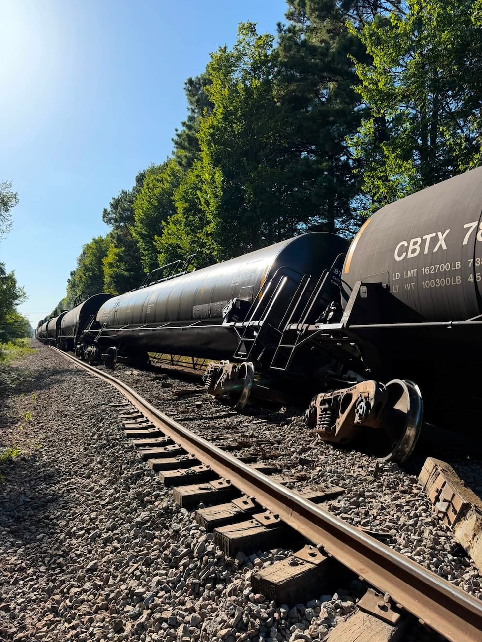 Train carrying hazardous materials derails in Harrison County