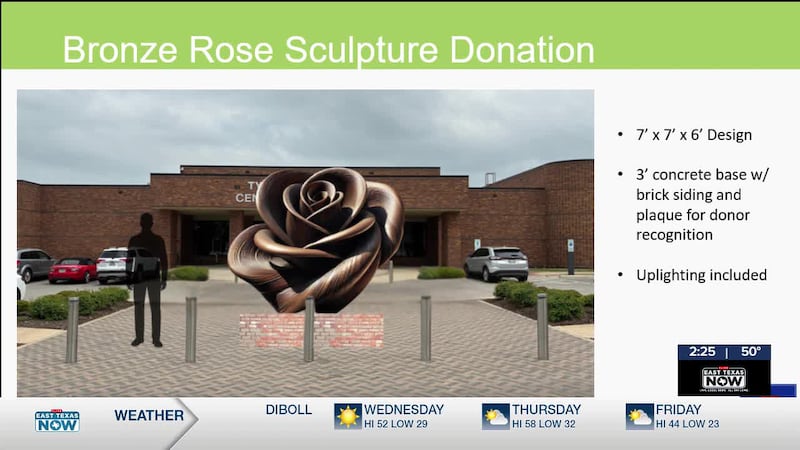 Ayuntamiento de Tyler aprueba una donación de $325,000 para una estatua en el Tyler Rose Complex