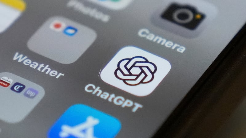 Chat GPT app icon is seen on a smartphone screen, Monday, Aug. 4, 2025, in Chicago. (AP...