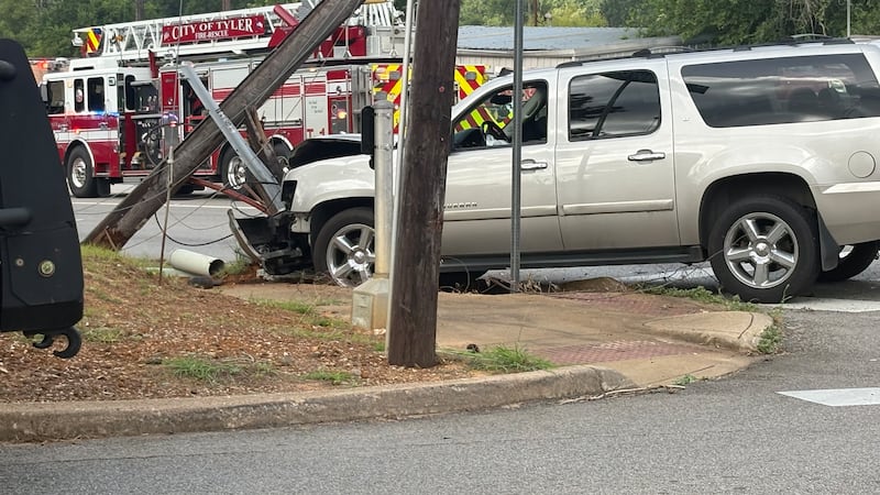 An SUV has crashed into a power pole at the intersection of Garden Valley Road and Glenwood...