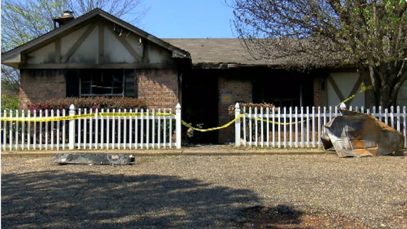 Burned structure in the 100 block of Cherie Lane