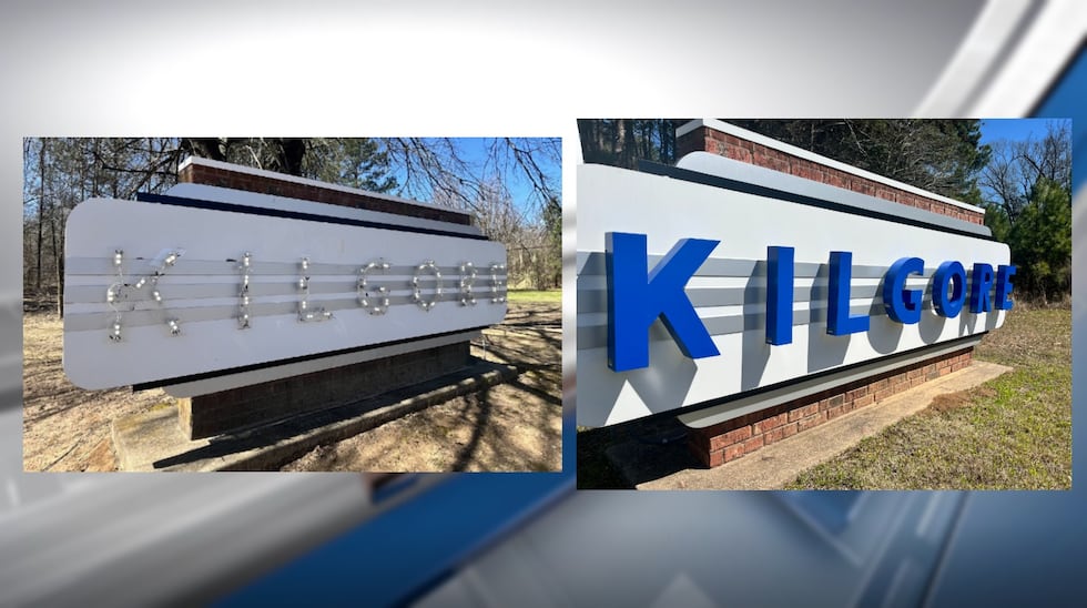 City searches for missing ‘Kilgore’ sign lettering