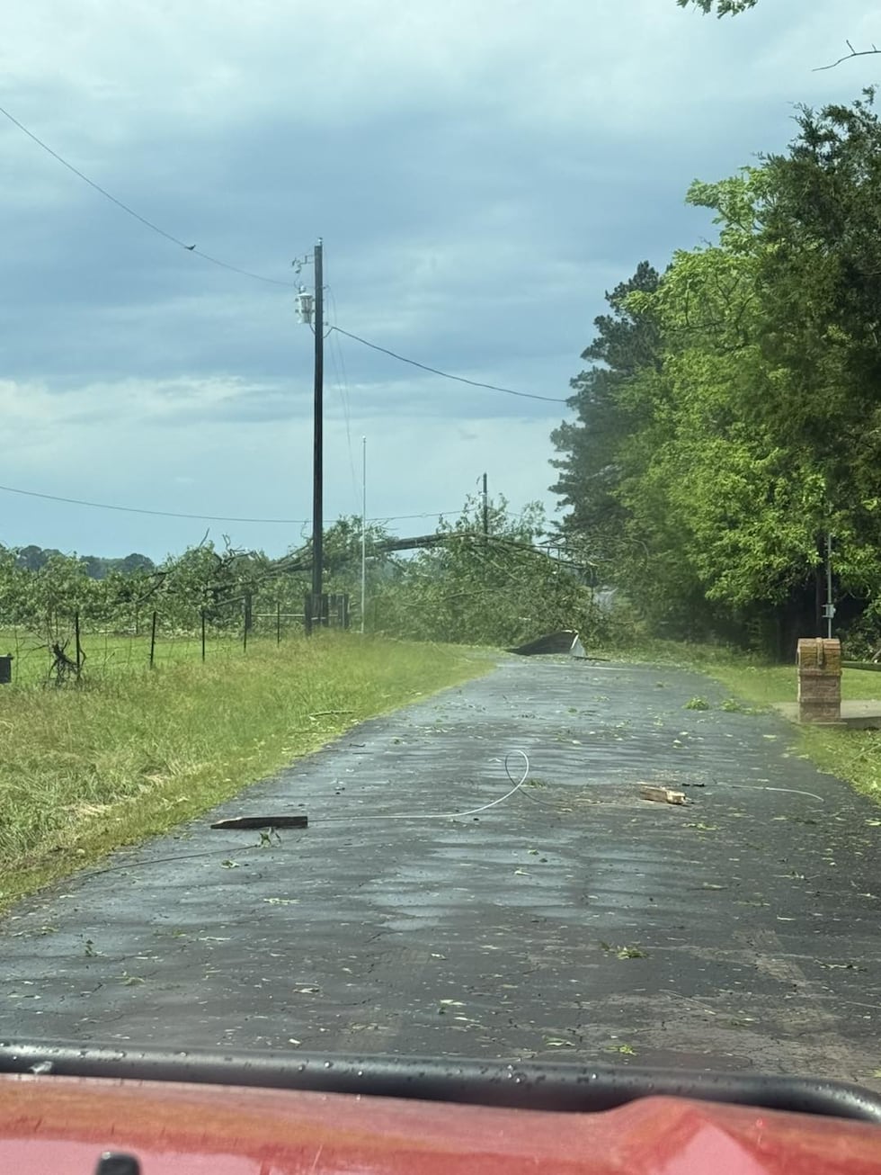 The Hawkins Fire Department shared photos of a destroyed home and blocked roads from Sunday’s...