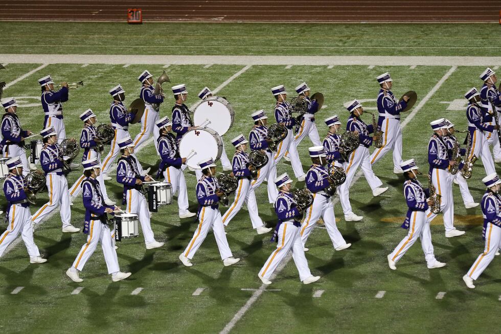 Lufkin ISD military marching band takes the field at during the state competition.